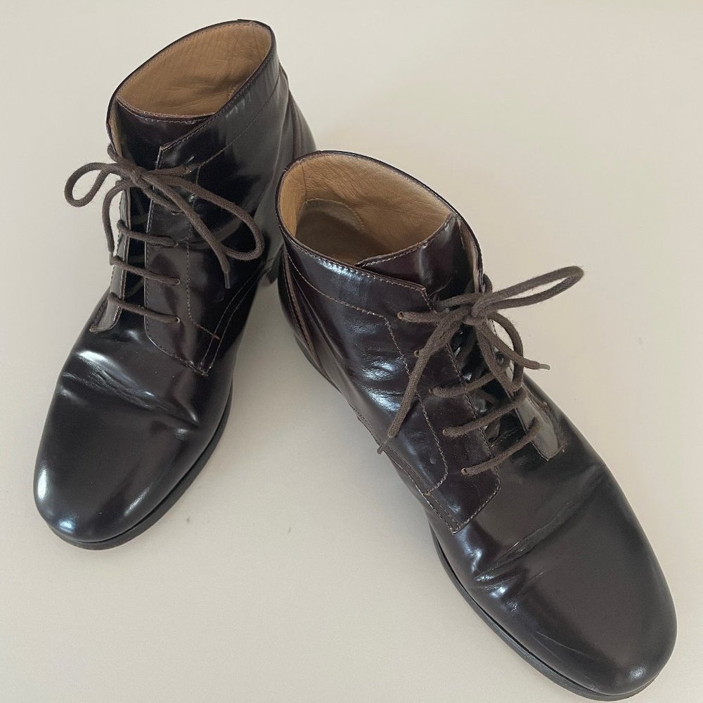 Dries Van Noten ankle boots. Size 7 US (37). Oxblood.